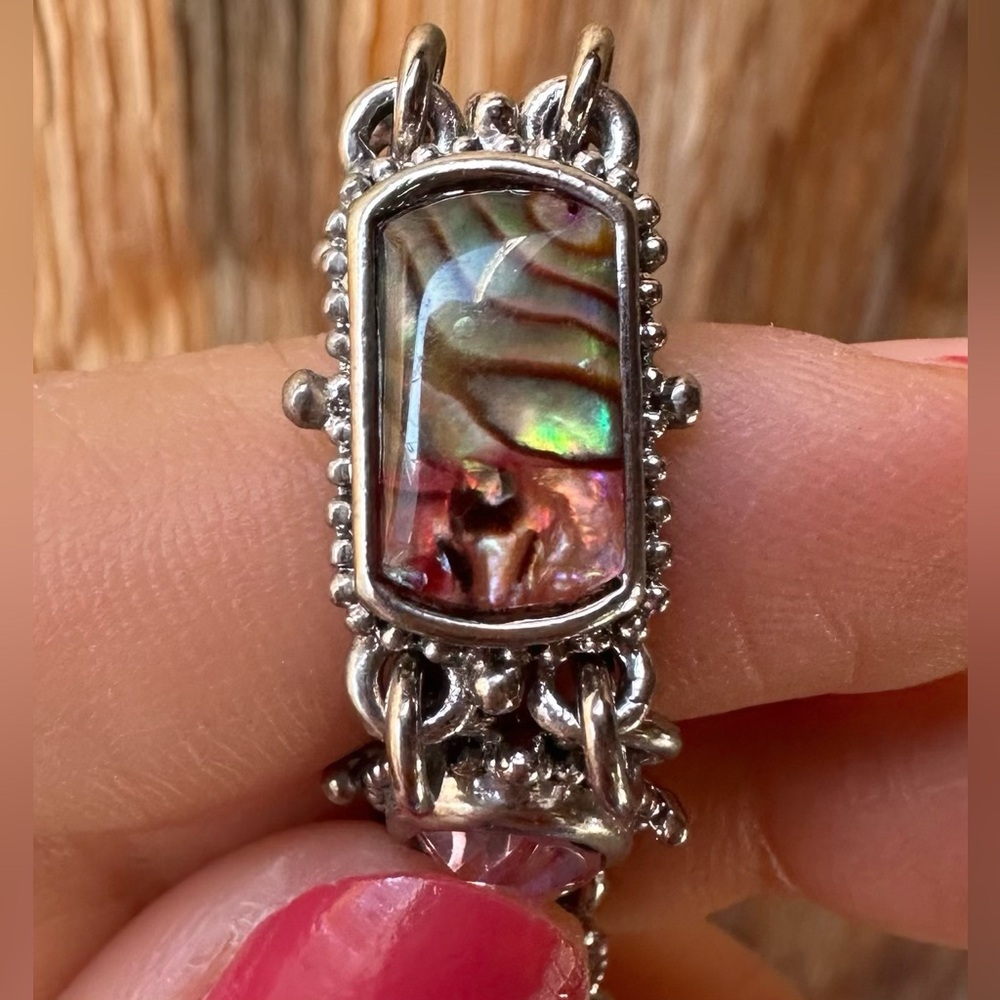 Cookie Lee Abalone Shell Rhinestone Bracelet - Picture 8 of 14